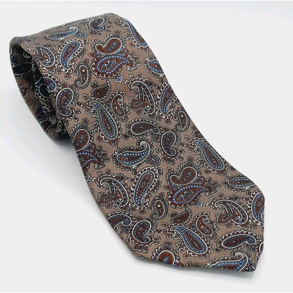 Lilly Dache Other - Vintage Lilly Daché Brown/Blue Silk Necktie Tie Classic Paisley Print EUC